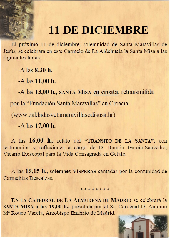 Fiesta de Santa Maravillas de Jesús